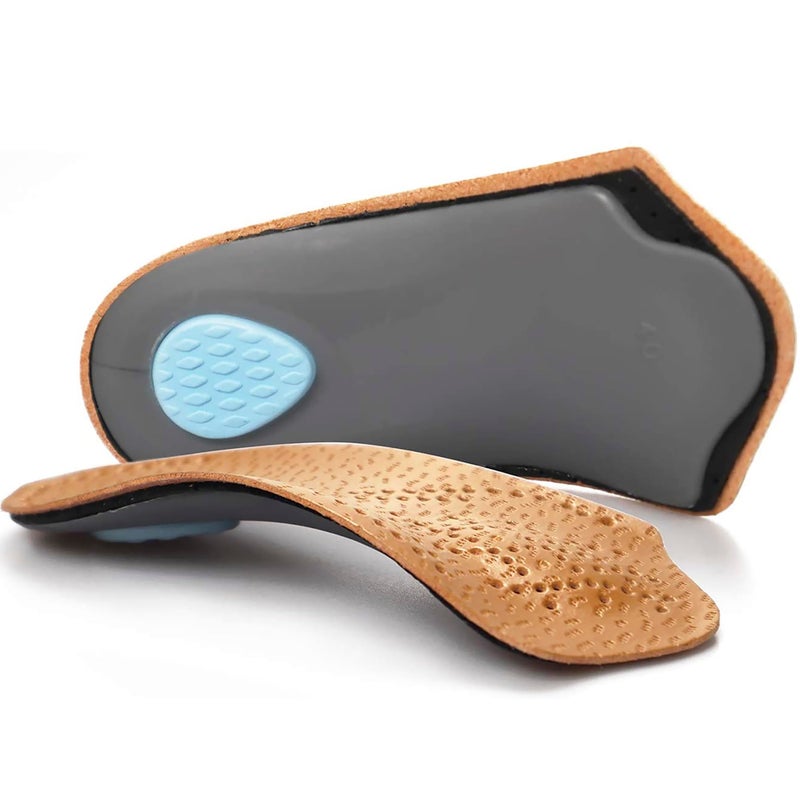 RooRuns Arch Support Insoles for Women/Men  3/4 Plantar Fasciitis Insoles High Arch Supports Shoe Insoles for Flat Feet  Over-Pronation  Foot Pain Relief  Orthotics Heel Cushion Inserts for Running Walking  L - Image 1